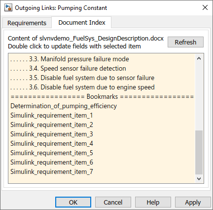 Microsoft Word ドキュメント内の要件への直接のリンク