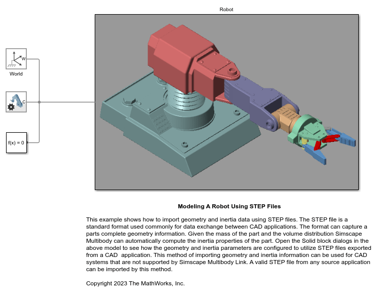 STEP ファイルを使用したロボットのモデル化