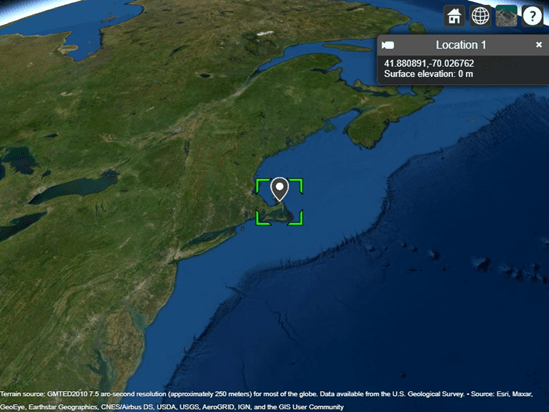 Satellite imagery of a region in the northeast United States