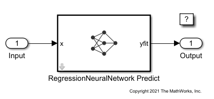 RegressionNeuralNetwork Predict ブロックの使用による応答の予測