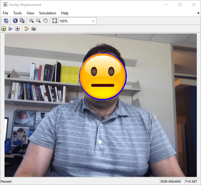 Simulink における OpenCV コードを使用した笑顔検出