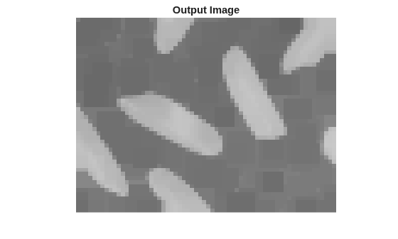 Figure contains an axes object. The hidden axes object with title Output Image contains an object of type image.