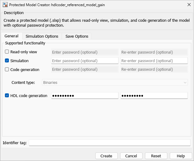 Protected Model Creator open for hdlcoder_referenced_model_gain