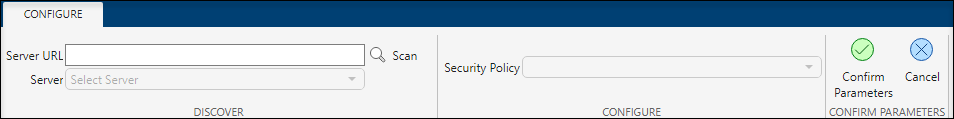 Configure tab in OPC UA Explorer app