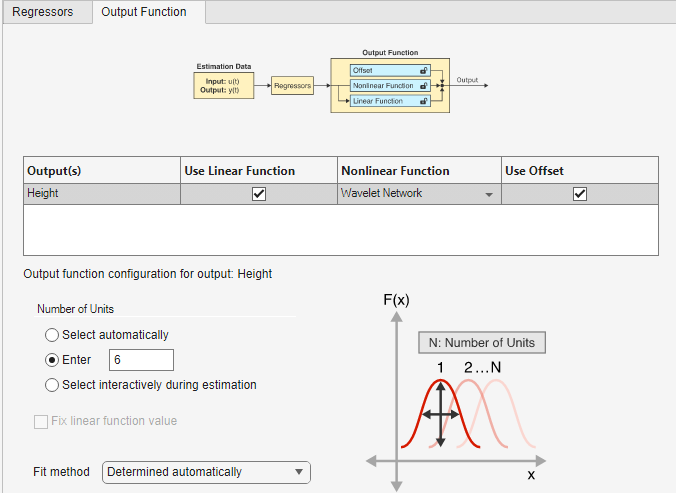 Output Function Tab. The Number of Units choices are on the lower left side.