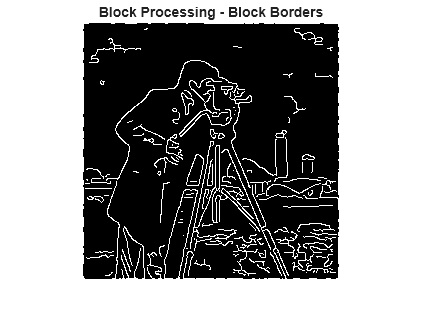 Figure contains an axes object. The hidden axes object with title Block Processing - Block Borders contains an object of type image.