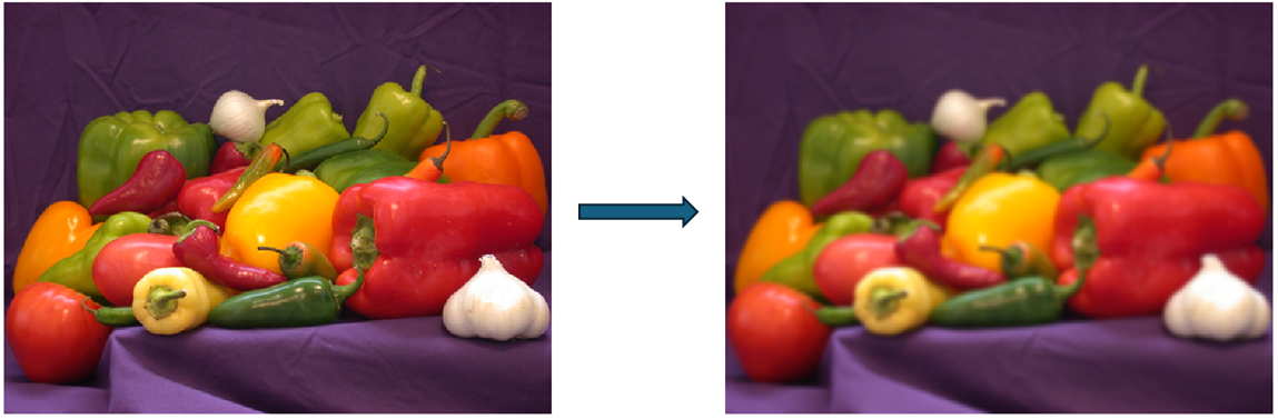 Image filtering using imgaussfilt.