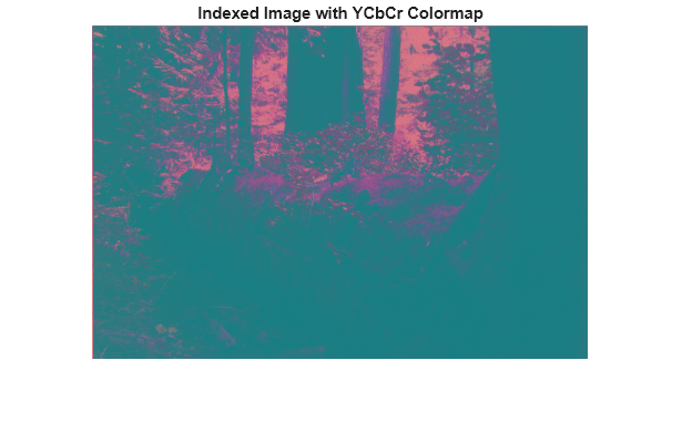 Figure contains an axes object. The hidden axes object with title Indexed Image with YCbCr Colormap contains an object of type image.