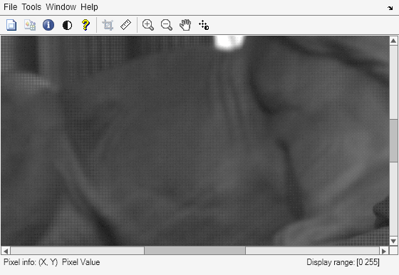 Figure Image Tool 2 - mandi.rset contains an axes object and other objects of type uimenu, uitoolbar, uipanel. The hidden axes object contains an object of type image.