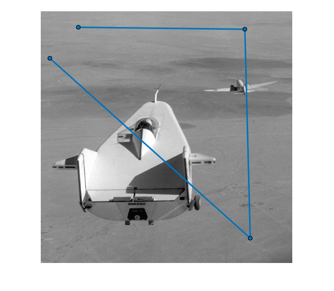Figure contains an axes object. The hidden axes object contains 2 objects of type image, images.roi.polyline.