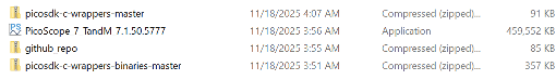 Installed PicoScope files