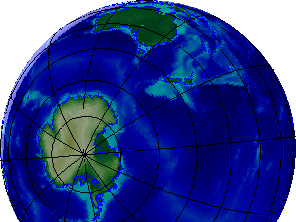 Globe showing New Zealand, Australia, and Antarctica
