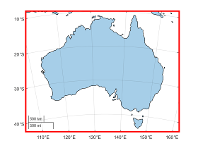 Map of Australia in normal map layout