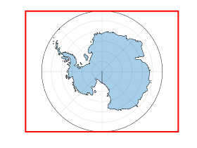 Map of Antarctica in cartographic map layout