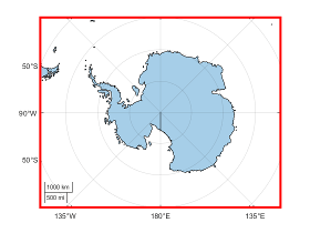 Map of Antarctica in normal map layout