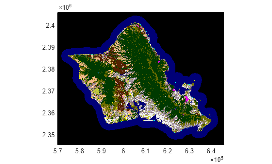 Figure contains an axes object. The axes object contains an object of type image.