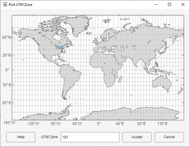 Pick UTM Zone dialog box