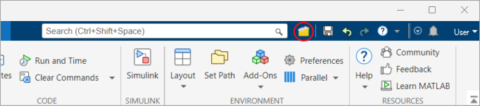 Toolstrip with a new push button in the quick access toolbar