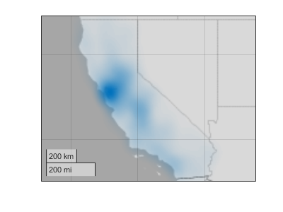 Density plot in blue with varying transparency