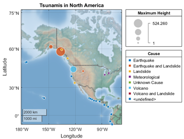 Geographic bubble chart with a normal layout