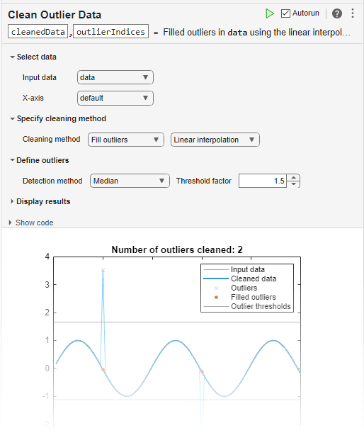 ライブ エディターでの外れ値の検出 埋め込みまたは削除 Matlab Mathworks 日本