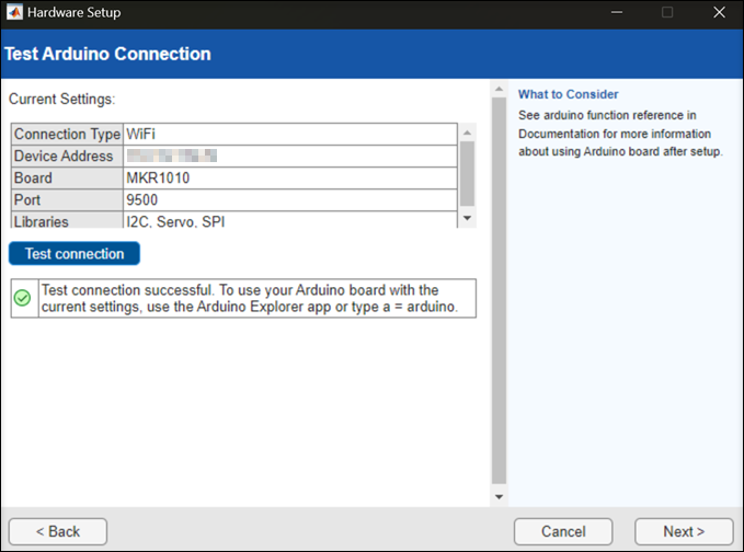 Test Arduino hardware board with WiFi connection