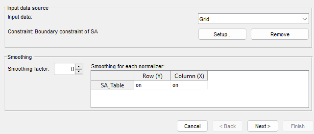 Input data source options.