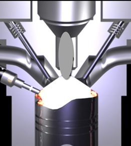 Inject fuel just after top-center expansion.