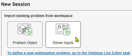 Select problem inputs in new session.