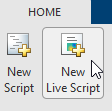 New Live Script button