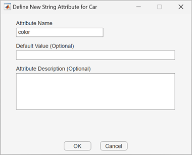 Sample String attribute with "Attribute Name" set to color and the default value empty