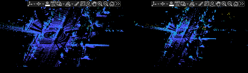 Figure Display Original Unorganized and Reconstructed Organized Point Clouds contains 2 axes objects and other objects of type uipanel. Hidden axes object 1 contains an object of type scatter. Hidden axes object 2 contains an object of type scatter.