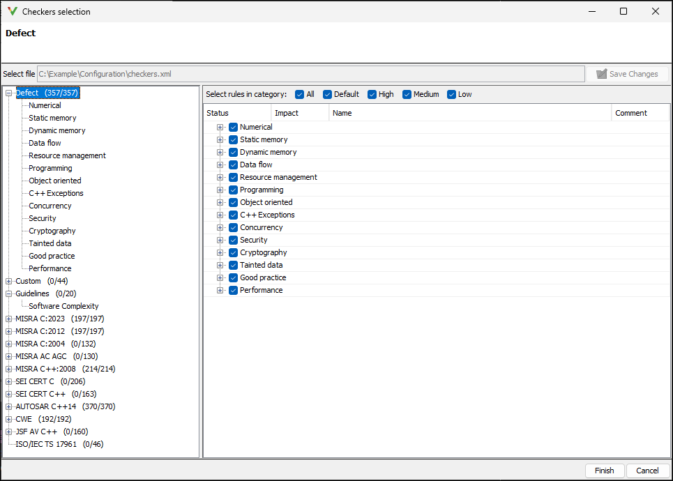 Checkers selection window