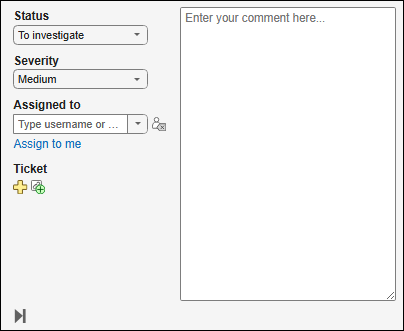 Result Details pane with Status and Severity fields assigned.