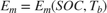 $E_m = E_m(SOC,T_b)$