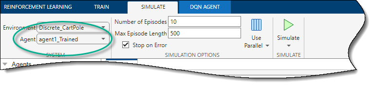 Simulation toolstrip tab