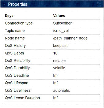 Properties of subscriber in ROS 2 network graph