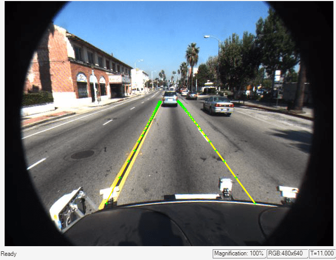 車線検出と車両検出を実行する深層学習 Simulink モデルのコード生成