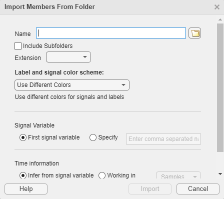 Import Members from Folders dialog box