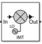 IMT block icon with Simulate noise and Add LO phase noise is set to on.