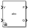 Power Measurement (Three-Phase, Instantaneous) block