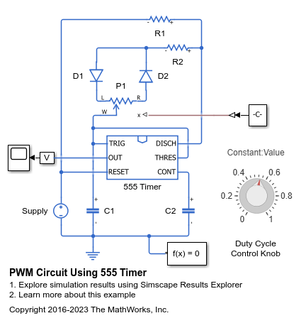 555 タイマーを使用した PWM 回路
