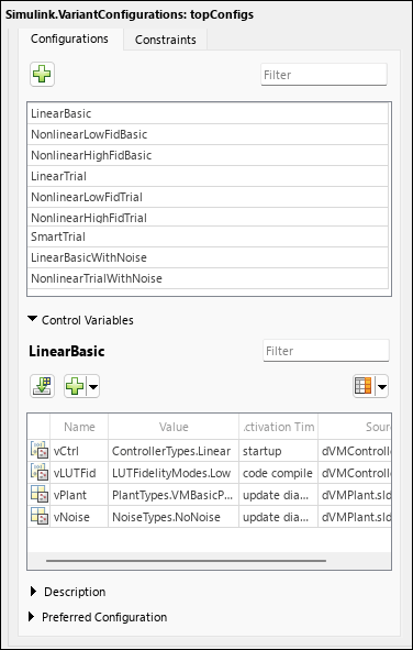 Variant Manager user interface in standalone mode