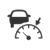 Adaptive Cruise Control icon: a speedometer with an arrow pointing to a tick mark and the silhouette of a car in the background