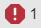 Exclamation mark in a solid red circle and a count of error messages