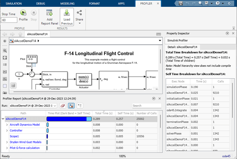 Simulink プロファイラーを使用したシミュレーション実行の解析
