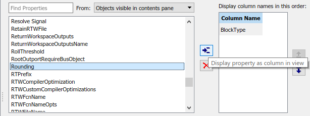 Display columns