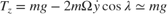$$T_z = mg - 2m\Omega \dot{y} \cos{\lambda} \simeq mg$$