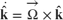 $$
\dot{\mathbf{\hat{k}}}=\overrightarrow{\Omega} \times \mathbf{\hat{k}}
$$