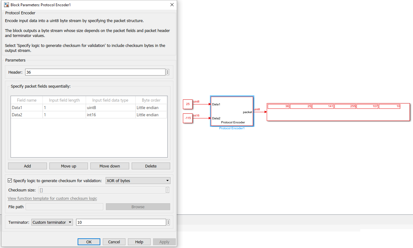 Block Mask for Protocol Encoder